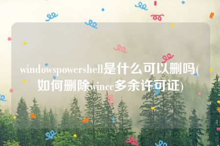 windowspowershell是什么可以删吗(如何删除wincc多余许可证)