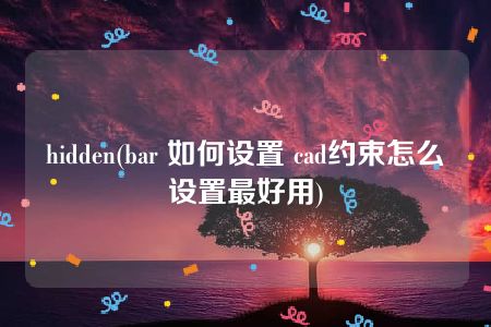 hidden(bar 如何设置 cad约束怎么设置最好用)