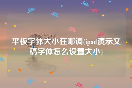 平板字体大小在哪调(ipad演示文稿字体怎么设置大小)