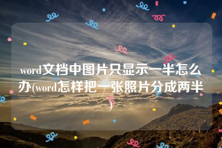 word文档中图片只显示一半怎么办(word怎样把一张照片分成两半)