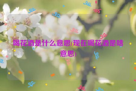 喝花酒是什么意思(现在喝花酒是啥意思)