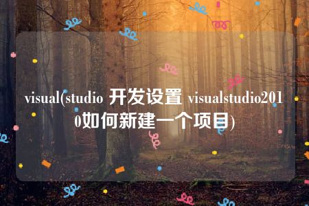 visual(studio 开发设置 visualstudio2010如何新建一个项目)