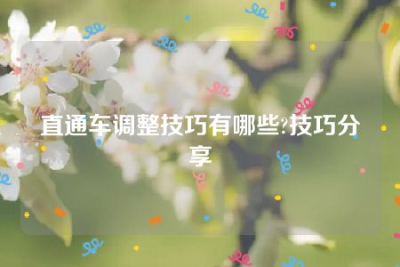 直通车调整技巧有哪些?技巧分享