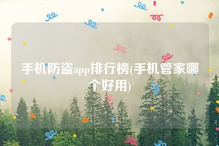 手机防盗app排行榜(手机管家哪个好用)