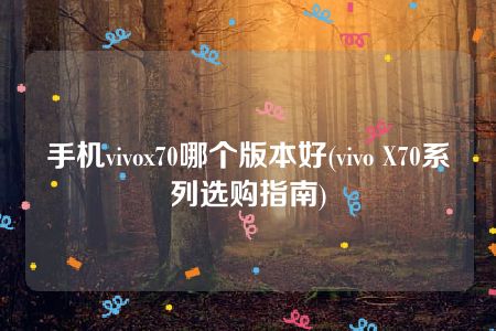 手机vivox70哪个版本好(vivo X70系列选购指南)