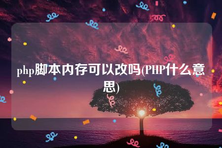 php脚本内存可以改吗(PHP什么意思)