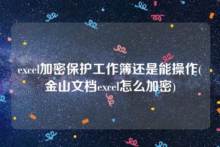 excel加密保护工作簿还是能操作(金山文档excel怎么加密)