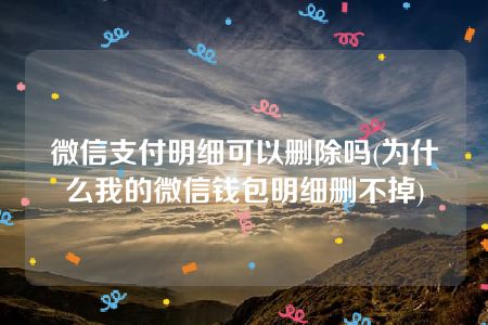 微信支付明细可以删除吗(为什么我的微信钱包明细删不掉)