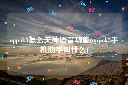 oppok5怎么关掉语音功能(oppok5手机助手叫什么)