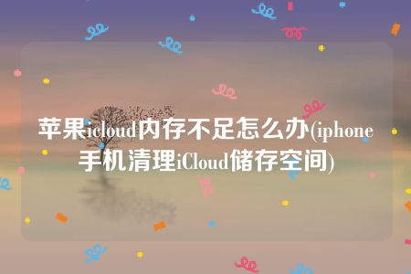 苹果icloud内存不足怎么办(iphone手机清理iCloud储存空间)