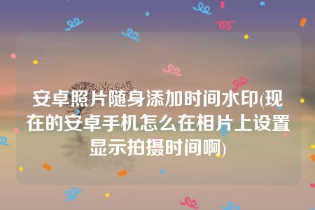 安卓照片随身添加时间水印(现在的安卓手机怎么在相片上设置显示拍摄时间啊)