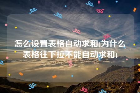 怎么设置表格自动求和(为什么表格往下拉不能自动求和)