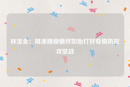 林宝金：精准精细慎终如始打好疫情防控攻坚战