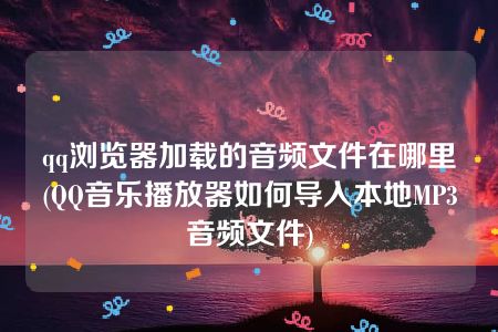 qq浏览器加载的音频文件在哪里(QQ音乐播放器如何导入本地MP3音频文件)