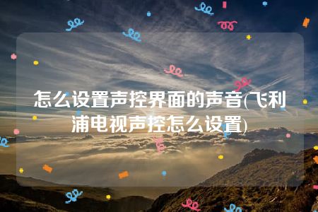 怎么设置声控界面的声音(飞利浦电视声控怎么设置)