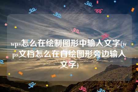 wps怎么在绘制图形中输入文字(wps文档怎么在自绘图形旁边输入文字)