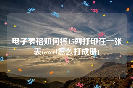 电子表格如何将15列打印在一张表(excel怎么打成册)