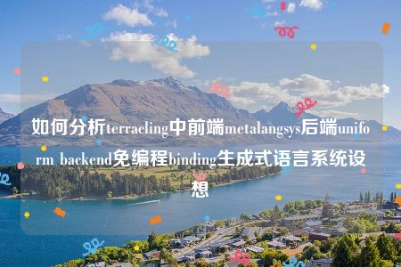 如何分析terracling中前端metalangsys后端uniform backend免编程binding生成式语言系统设想