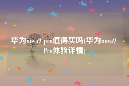 华为nova9 pro值得买吗(华为nova9 Pro体验详情)