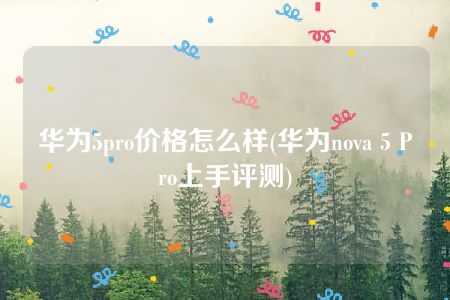 华为5pro价格怎么样(华为nova 5 Pro上手评测)