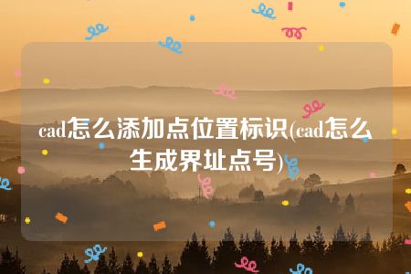 cad怎么添加点位置标识(cad怎么生成界址点号)