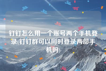 钉钉怎么用一个账号两个手机登录(钉钉群可以同时登录两部手机吗)