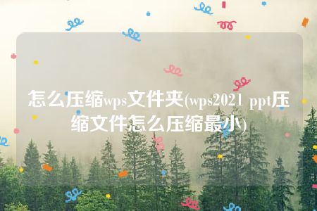 怎么压缩wps文件夹(wps2021 ppt压缩文件怎么压缩最小)