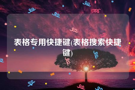 表格专用快捷键(表格搜索快捷键)