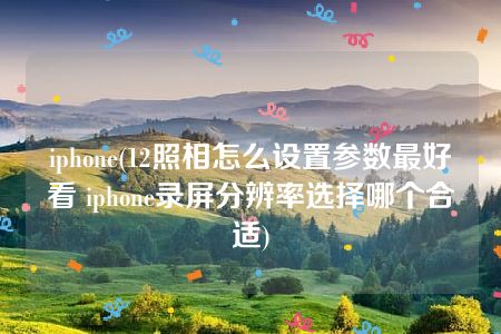 iphone(12照相怎么设置参数最好看 iphone录屏分辨率选择哪个合适)