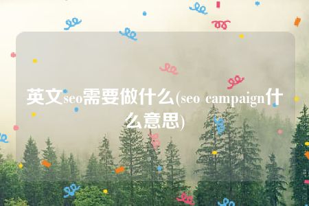 英文seo需要做什么(seo campaign什么意思)