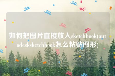 如何把图片直接放入sketchbook(autodesksketchbook怎么粘贴图形)