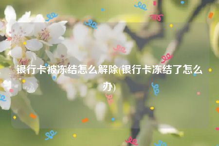 银行卡被冻结怎么解除(银行卡冻结了怎么办)