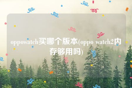 oppowatch买哪个版本(oppo watch2内存够用吗)