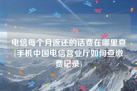 电信每个月返还的话费在哪里查(手机中国电信营业厅如何查缴费记录)