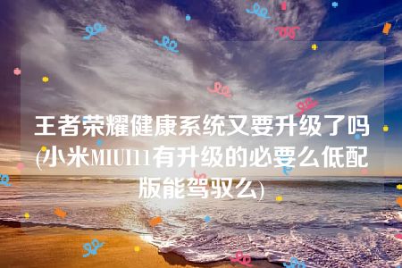 王者荣耀健康系统又要升级了吗(小米MIUI11有升级的必要么低配版能驾驭么)