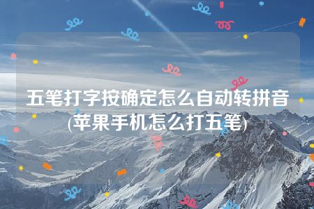 五笔打字按确定怎么自动转拼音(苹果手机怎么打五笔)