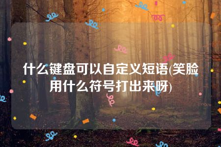 什么键盘可以自定义短语(笑脸用什么符号打出来呀)