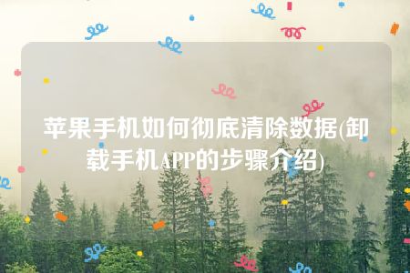 苹果手机如何彻底清除数据(卸载手机APP的步骤介绍)