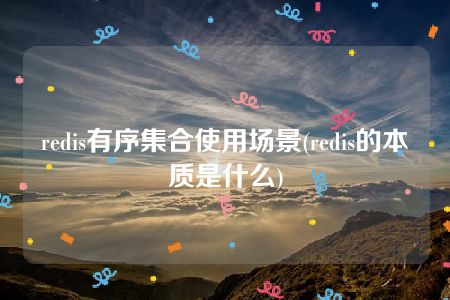 redis有序集合使用场景(redis的本质是什么)