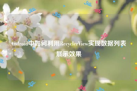 Android中如何利用RecyclerView实现数据列表展示效果