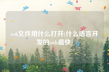 es6文件用什么打开(什么语言开发的web最快)