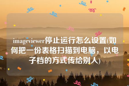 imageviewer停止运行怎么设置(如何把一份表格扫描到电脑，以电子档的方式传给别人)