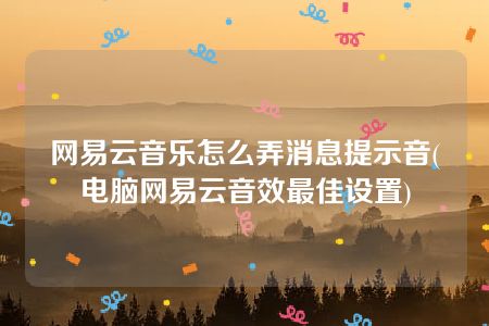 网易云音乐怎么弄消息提示音(电脑网易云音效最佳设置)