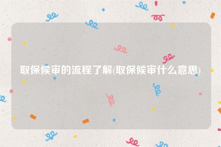 取保候审的流程了解(取保候审什么意思)