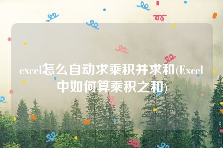 excel怎么自动求乘积并求和(Excel中如何算乘积之和)