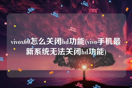 vivox60怎么关闭hd功能(vivo手机最新系统无法关闭hd功能)