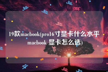 19款macbook(pro16寸显卡什么水平 macbook 显卡怎么选)