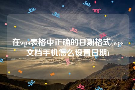 在wps表格中正确的日期格式(wps文档手机怎么设置日期)