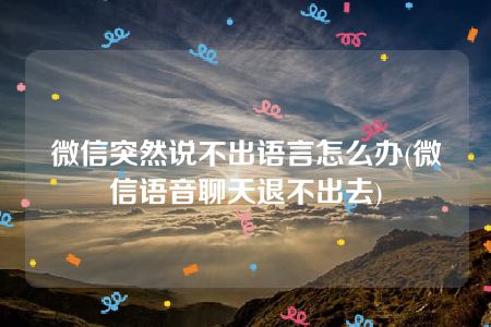 微信突然说不出语言怎么办(微信语音聊天退不出去)