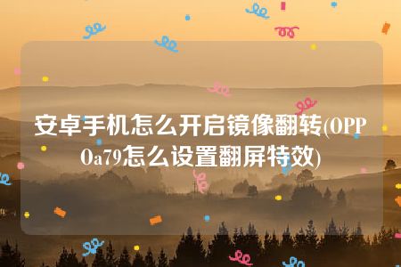 安卓手机怎么开启镜像翻转(OPPOa79怎么设置翻屏特效)